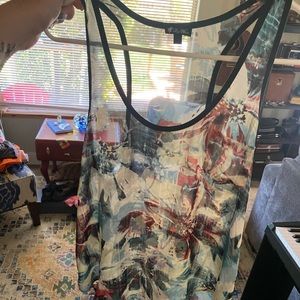Lily White sheer razor back tank